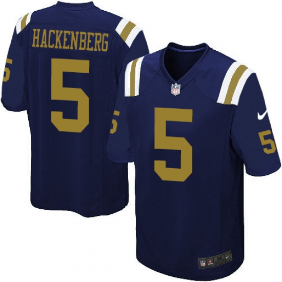 Youth Nike New York Jets 5 Christian Hackenberg Elite Navy Blue Alternate NFL Jersey