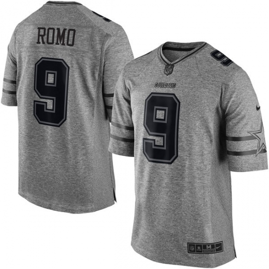 Men's Nike Dallas Cowboys 9 Tony Romo Limited Gray Gridiron NFL Jersey