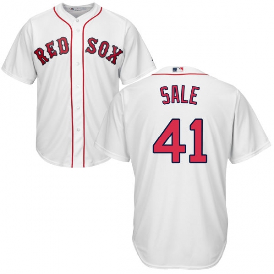 Youth Majestic Boston Red Sox 41 Chris Sale Replica White Home Cool Base MLB Jersey