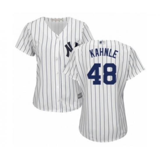 Women's New York Yankees 48 Tommy Kahnle Authentic White Home Baseball Player Jersey