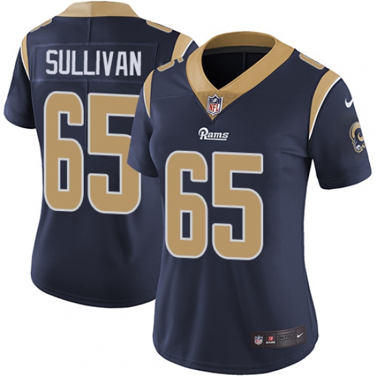 Women's Nike Los Angeles Rams 65 John Sullivan Navy Blue Team Color Vapor Untouchable Limited Player NFL Jersey