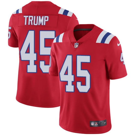 Men's Nike New England Patriots 45 Donald Trump Red Alternate Vapor Untouchable Limited Player NFL Jersey