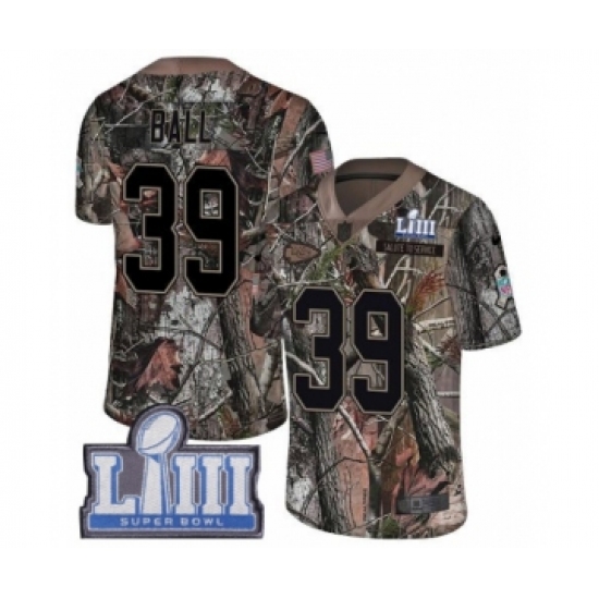 Men's Nike New England Patriots 39 Montee Ball Camo Rush Realtree Limited Super Bowl LIII Bound NFL Jersey