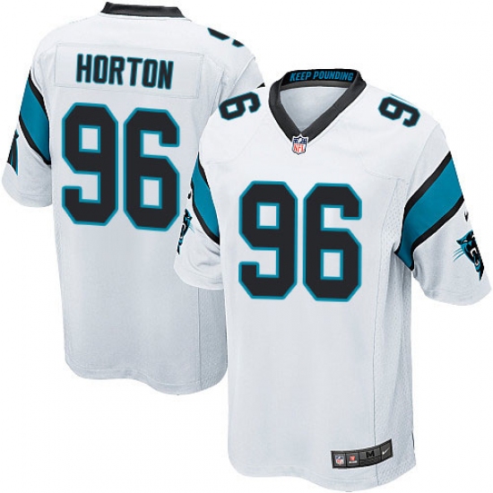 Men's Nike Carolina Panthers 96 Wes Horton Game White NFL Jersey