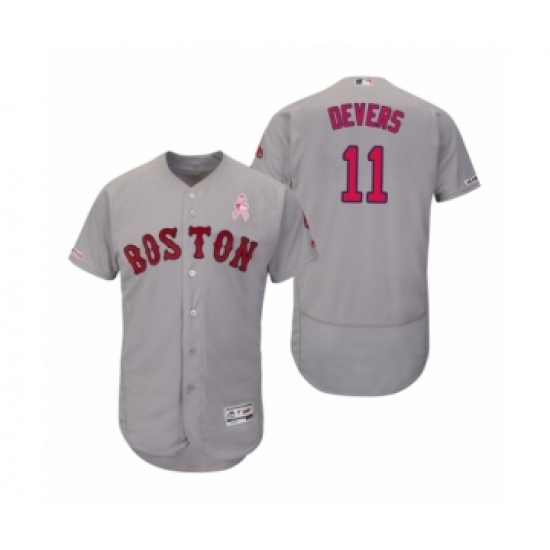 Men's 2019 Mothers Day Rafael Devers Boston Red Sox 11 Gray Flex Base Road Jersey