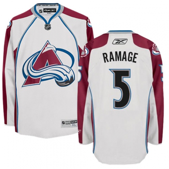 Youth Reebok Colorado Avalanche 5 Rob Ramage Authentic White Away NHL Jersey