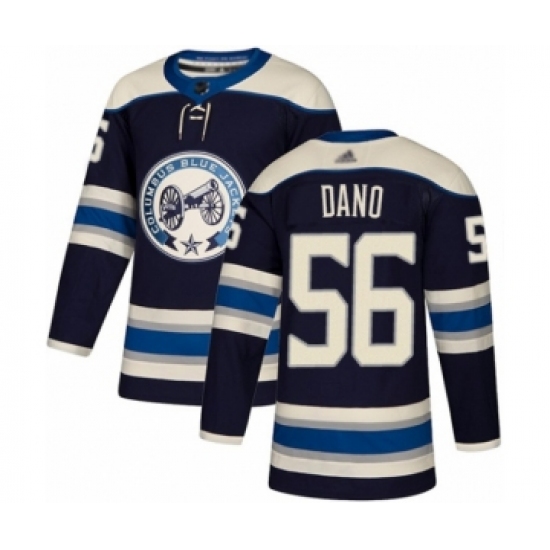 Men's Columbus Blue Jackets 56 Marko Dano Authentic Navy Blue Alternate Hockey Jersey