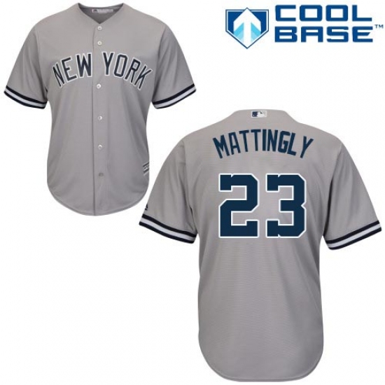 Youth Majestic New York Yankees 23 Don Mattingly Authentic Grey Road MLB Jersey