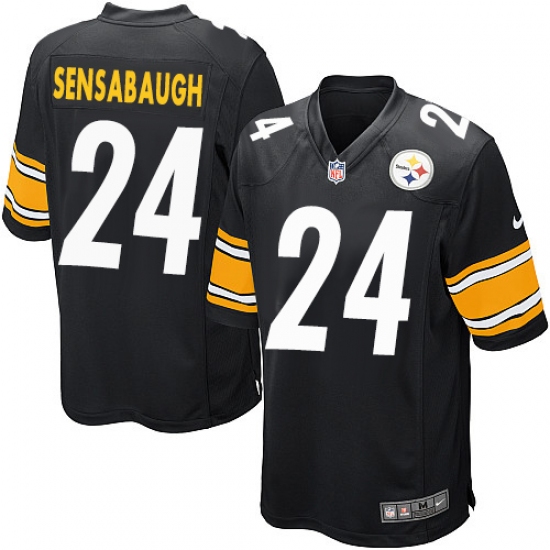 Men's Nike Pittsburgh Steelers 24 Coty Sensabaugh Game Black Team Color NFL Jersey