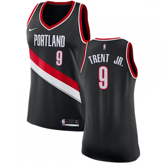 Women's Nike Portland Trail Blazers 9 Gary Trent Jr. Swingman Black NBA Jersey - Icon Edition