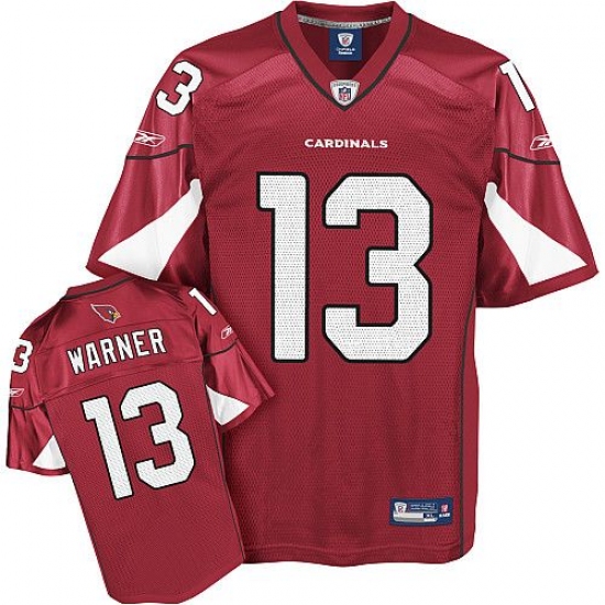 Reebok Arizona Cardinals 13 Kurt Warner Red Team Color Replica Throwback NFL Jersey