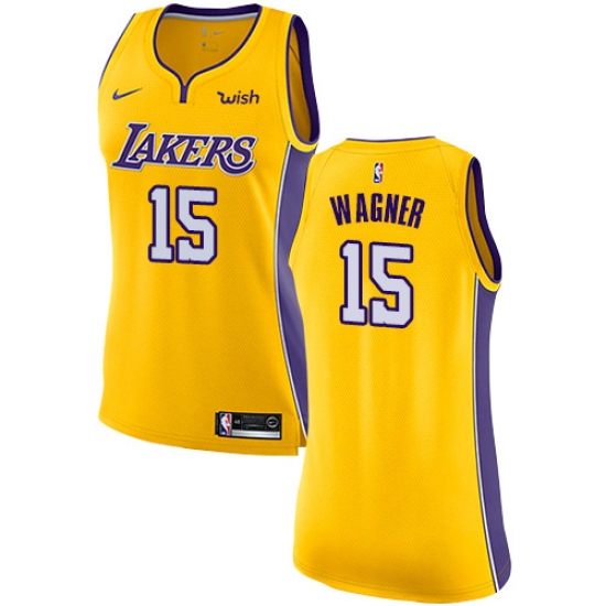 Women's Nike Los Angeles Lakers 15 Moritz Wagner Swingman Gold NBA Jersey - Icon Edition