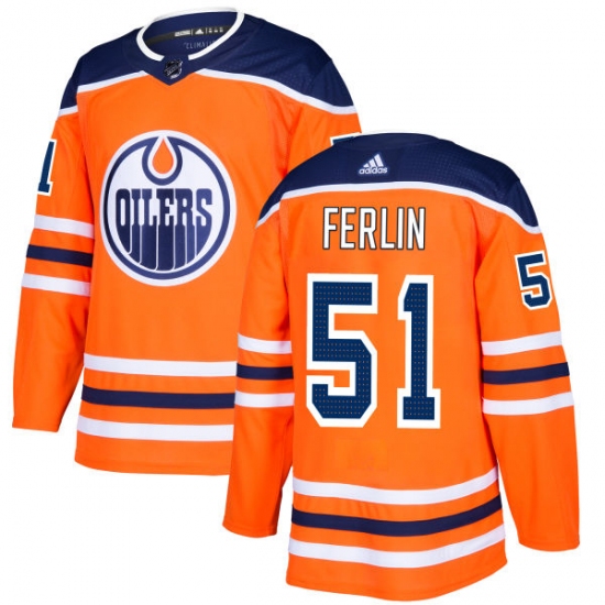 Youth Adidas Edmonton Oilers 51 Brian Ferlin Authentic Orange Home NHL Jersey