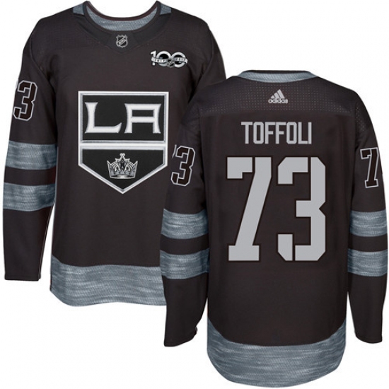 Men's Adidas Los Angeles Kings 73 Tyler Toffoli Authentic Black 1917-2017 100th Anniversary NHL Jersey