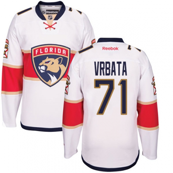 Youth Reebok Florida Panthers 71 Radim Vrbata Authentic White Away NHL Jersey