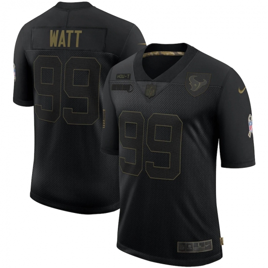 Men's Houston Texans 99 J.J. Watt Black Nike 2020 Salute To Service Limited Jersey