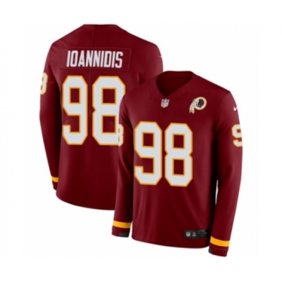 Men's Nike Washington Redskins 98 Matt Ioannidis Limited Burgundy Therma Long Sleeve NFL Jersey