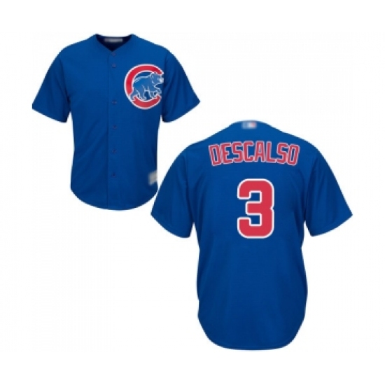 Men's Chicago Cubs 3 Daniel Descalso Replica Royal Blue Alternate Cool Base Baseball Jersey