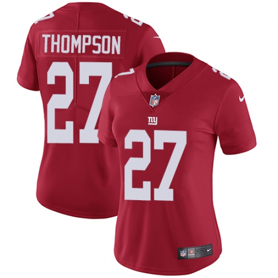 Women's Nike New York Giants 27 Darian Thompson Elite Red Alternate NFL Jersey