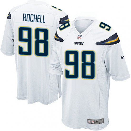 Men's Nike Los Angeles Chargers 98 Isaac Rochell Game White NFL Jersey