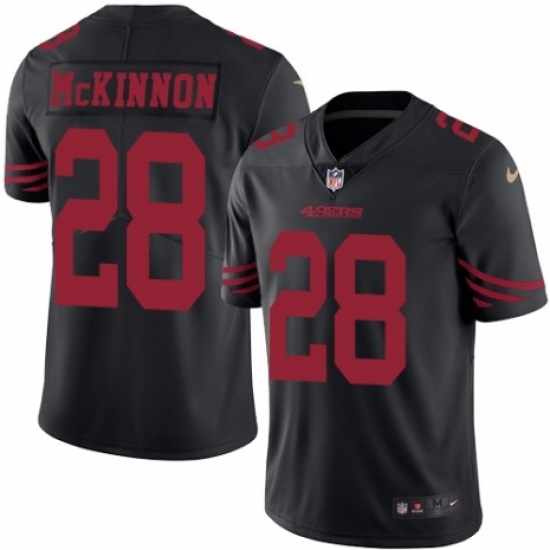 Youth Nike San Francisco 49ers 28 Jerick McKinnon Limited Black Rush Vapor Untouchable NFL Jersey
