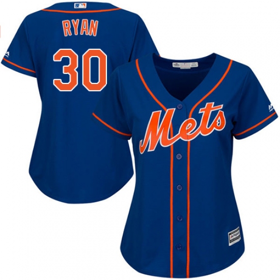 Women's Majestic New York Mets 30 Nolan Ryan Authentic Royal Blue Alternate Home Cool Base MLB Jersey