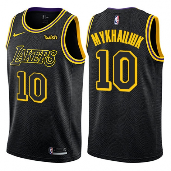 Women's Nike Los Angeles Lakers 10 Sviatoslav Mykhailiuk Swingman Black NBA Jersey - City Edition