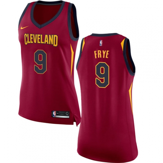 Women's Nike Cleveland Cavaliers 9 Channing Frye Swingman Maroon NBA Jersey - Icon Edition