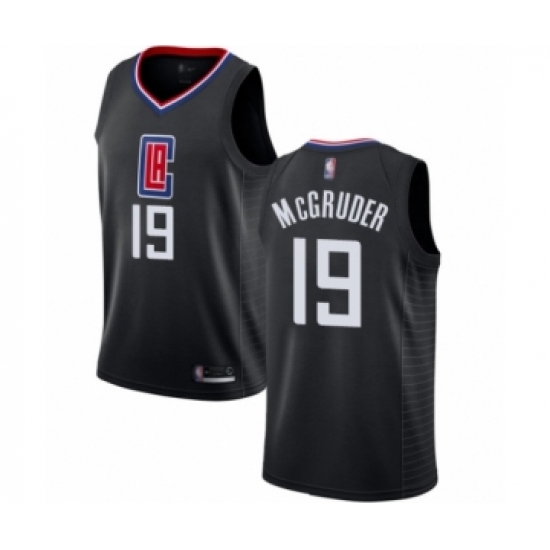 Men's Los Angeles Clippers 19 Rodney McGruder Authentic Black Basketball Jersey Statement Edition