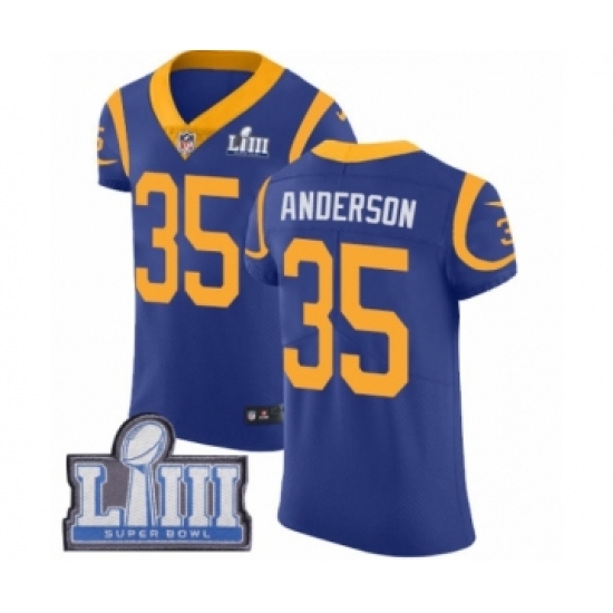 Men's Nike Los Angeles Rams 35 C.J. Anderson Royal Blue Alternate Vapor Untouchable Elite Player Super Bowl LIII Bound NFL Jersey