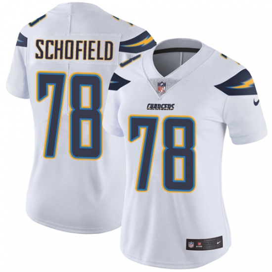 Women's Nike Los Angeles Chargers 78 Michael Schofield White Vapor Untouchable Limited Player NFL Jersey