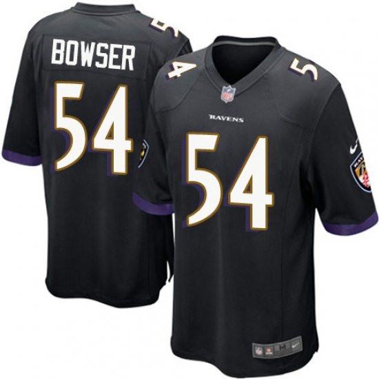 Men's Nike Baltimore Ravens 54 Tyus Bowser Game Black Alternate NFL Jersey