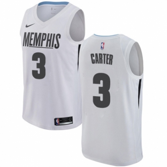 Youth Nike Memphis Grizzlies 3 Jevon Carter Swingman White NBA Jersey - City Edition