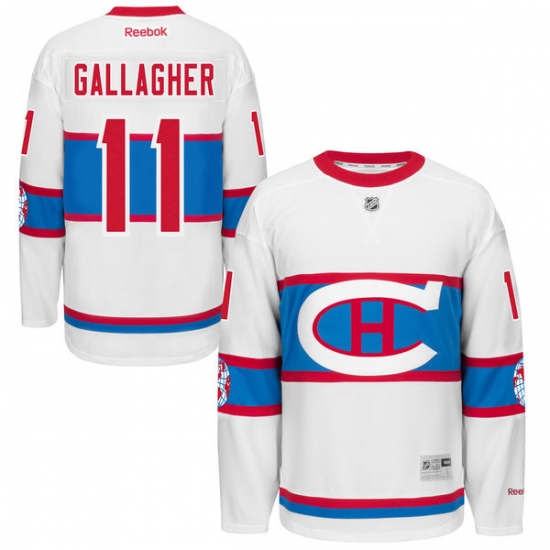 Youth Reebok Montreal Canadiens 11 Brendan Gallagher Authentic White 2016 Winter Classic NHL Jersey