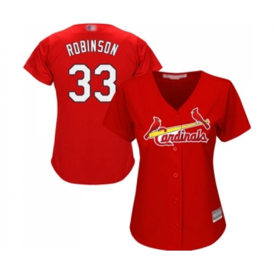 Women's St. Louis Cardinals 33 Drew Robinson Replica Red Alternate Cool Base Baseball Jersey