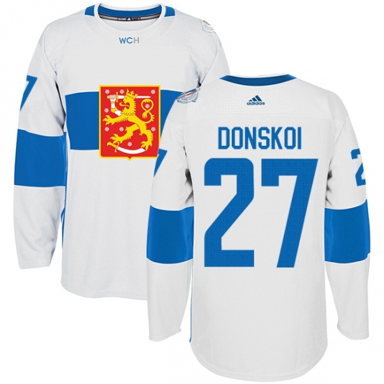 Men's Adidas Team Finland 27 Joonas Donskoi Premier White Home 2016 World Cup of Hockey Jersey