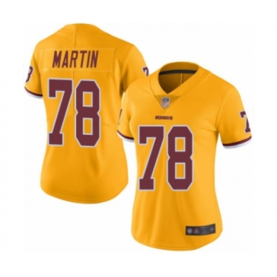 Women's Washington Redskins 78 Wes Martin Limited Gold Rush Vapor Untouchable Football Jersey