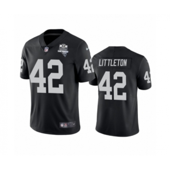 Youth Oakland Raiders 42 Cory Littleton Black 2020 Inaugural Season Vapor Limited Jersey