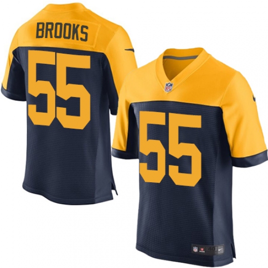 Men's Nike Green Bay Packers 55 Ahmad Brooks Elite Navy Blue Alternate NFL Jersey