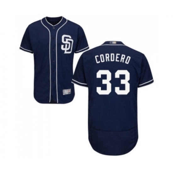 Men's San Diego Padres 33 Franchy Cordero Navy Blue Alternate Flex Base Authentic Collection Baseball Jersey