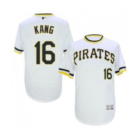 Men's Pittsburgh Pirates 16 Jung-ho Kang White Flexbase Authentic Collection Cooperstown Baseball Jersey