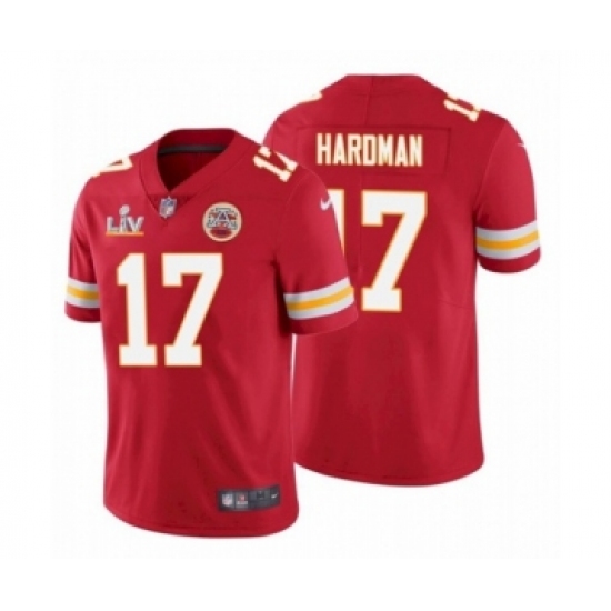 Men's Kansas City Chiefs17 Mecole Hardman Red 2021 Super Bowl LV Jersey