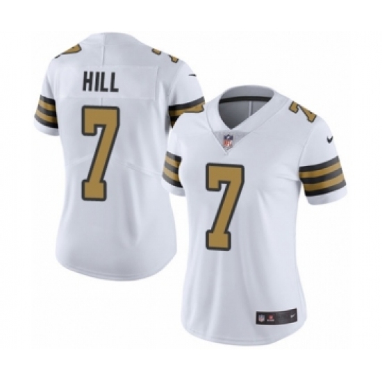 Women's Nike New Orleans Saints 7 Taysom Hill Limited White Rush Vapor Untouchable NFL Jersey