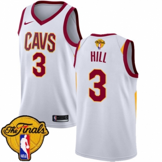 Women's Nike Cleveland Cavaliers 3 George Hill Authentic White 2018 NBA Finals Bound NBA Jersey - Association Edition