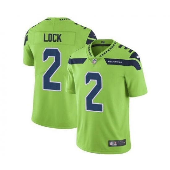 Men's Seattle Seahawks 2 Drew Lock Green Vapor Untouchable Limited Stitched Jersey