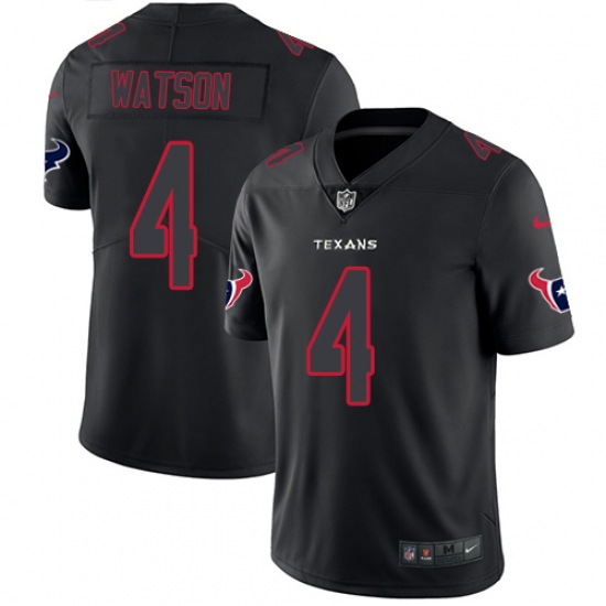 Men's Nike Houston Texans 4 Deshaun Watson Limited Black Rush Impact NFL Jersey