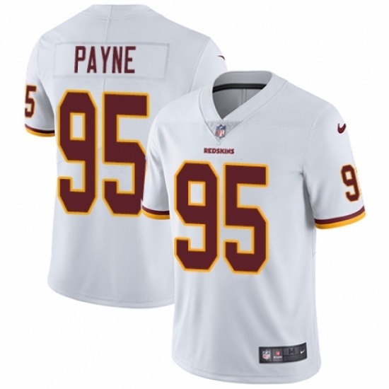 Men's Nike Washington Redskins 95 Da'Ron Payne White Vapor Untouchable Limited Player NFL Jersey