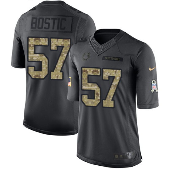 Men's Nike Indianapolis Colts 57 Jon Bostic Limited Black 2016 Salute to Service NFL Jersey