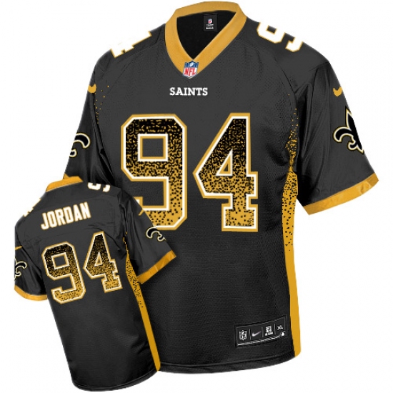 Men's Nike New Orleans Saints 94 Cameron Jordan Elite Black Drift Fashion NFL Jersey