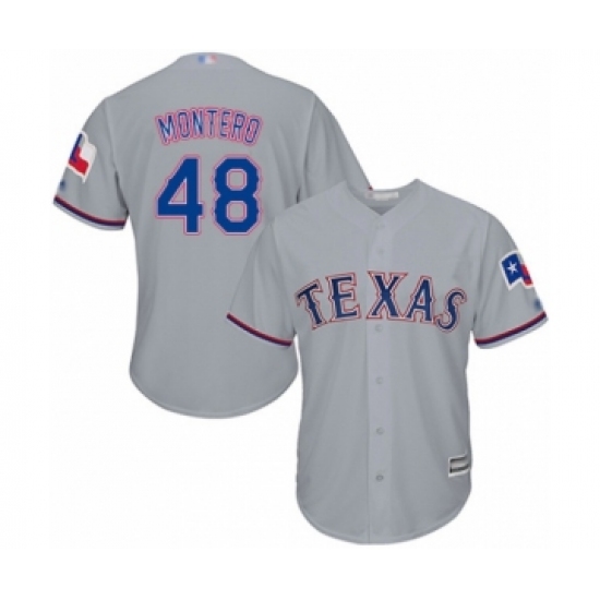 Youth Texas Rangers 48 Rafael Montero Authentic Grey Road Cool Base Baseball Player Jersey